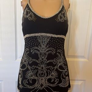 Twisted Heart beaded black camisole. Gorgeous ! Size S/M